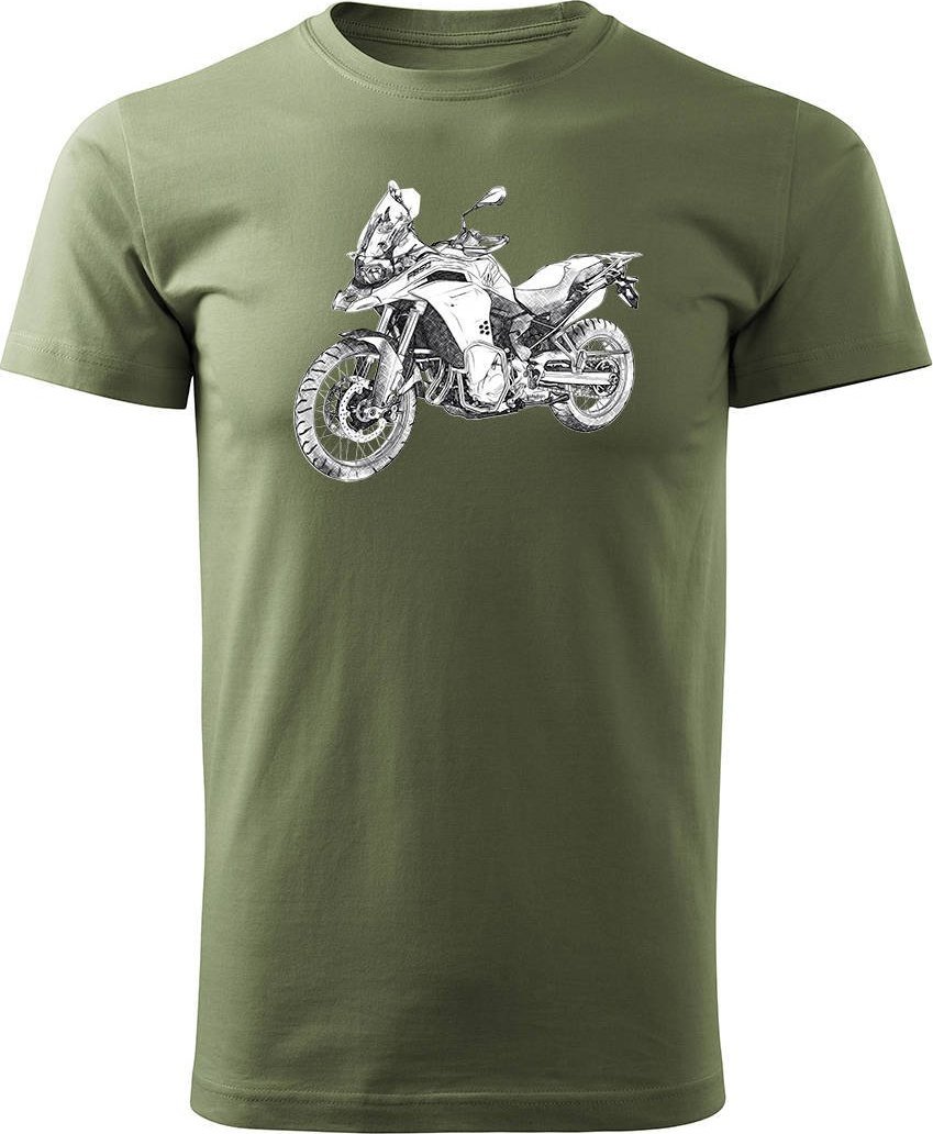 Topslang Koszulka motocyklowa z motocyklem na motor BMW GS F850 męska khaki XL