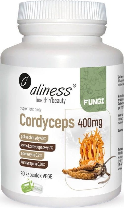 Aliness ALINESS FUNGI CORDYCEPS SINENSIS 400MG 90 KAPSUŁEK VEGE