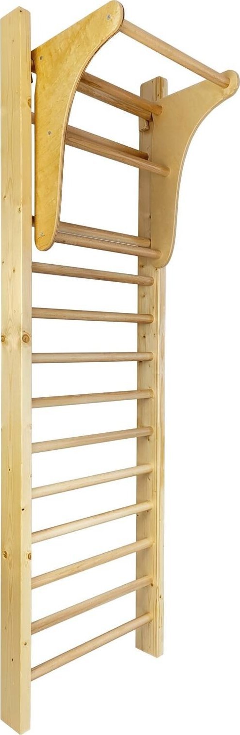 UnderFit Drabinka gimnastyczna Leon 220 x 80 cm drewniana + drążek + lina