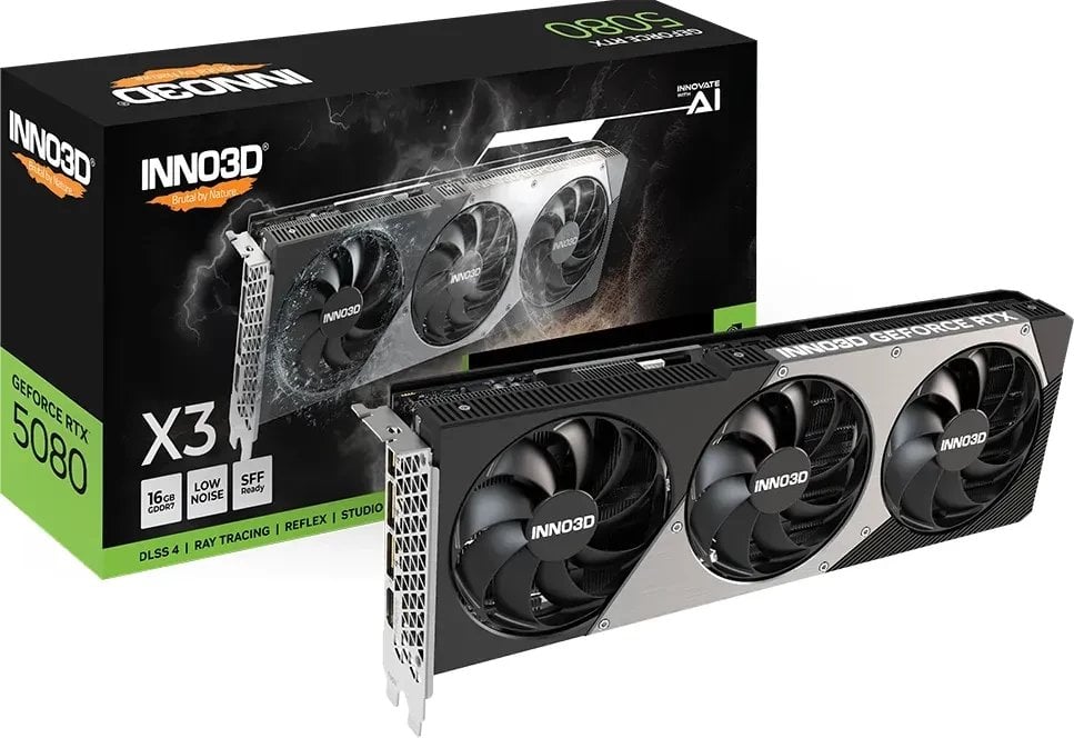 Karta graficzna Inno3D GeForce RTX 5080 X3 16GB GDDR7 DLSS4 (N50803-16D7-176068N)