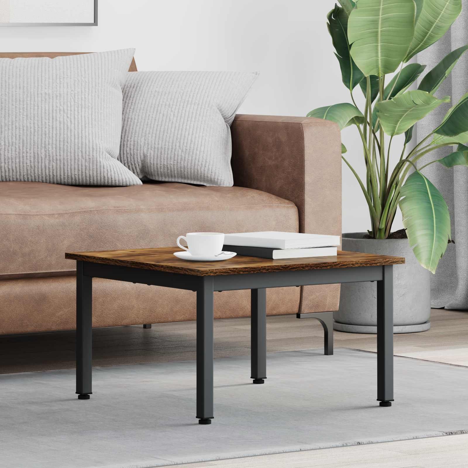 vidaXL Stolik kawowy Dąb dymny 60 x 60 x 36 cm