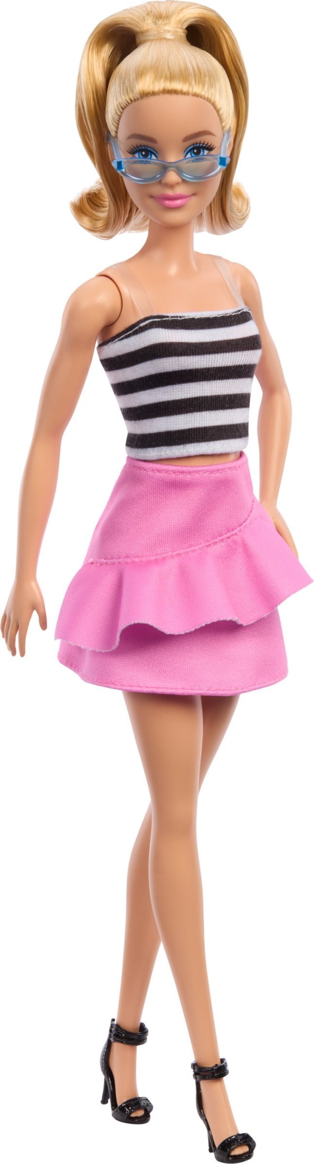 Mattel Lalka Barbie Fashionistas top w biało-czarne paski