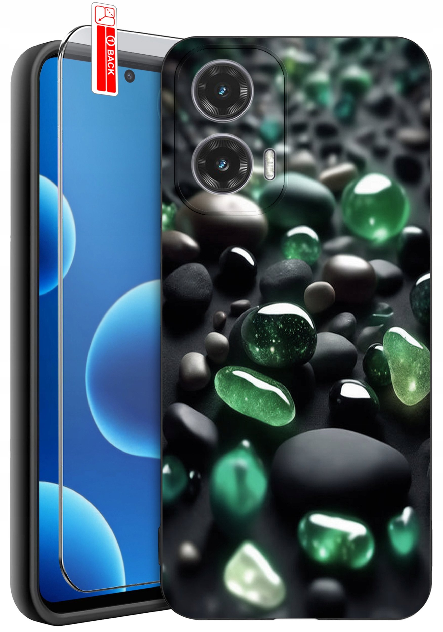 ETUI do Motorola Moto G45 5G | WZORY | SILIKONOWE MATT CASE + SZKŁO 9H