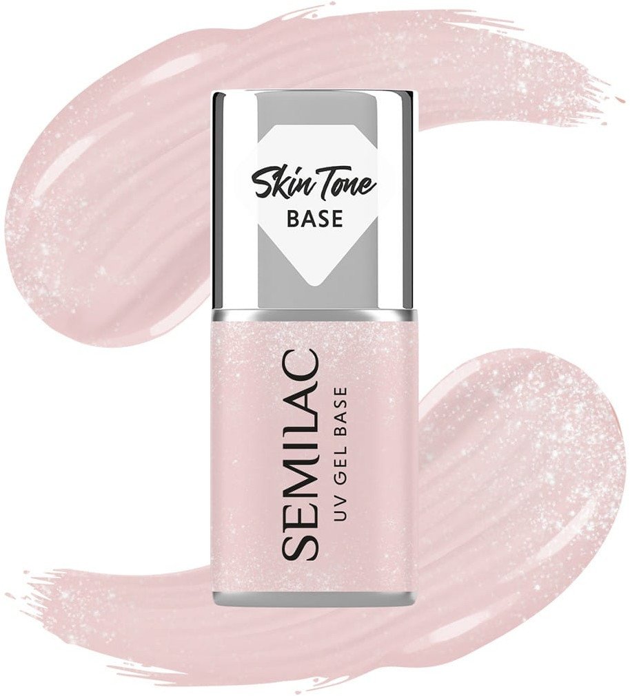 SEMILAC Skin Tone Baza coverowa do lakierów hybrydowych półtransparentna Glitter Beige 7 ml
