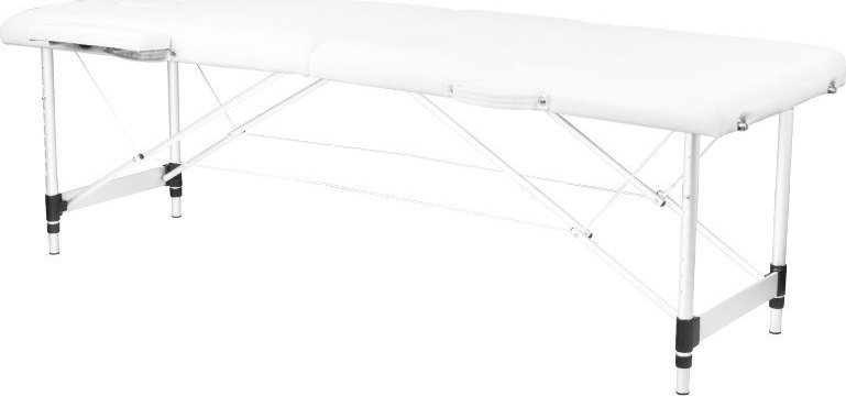 Activeshop STÓŁ SKŁADANY DO MASAŻU ALUMINIOWY KOMFORT ACTIV FIZJO 2 SEGMENTOWE WHITE
