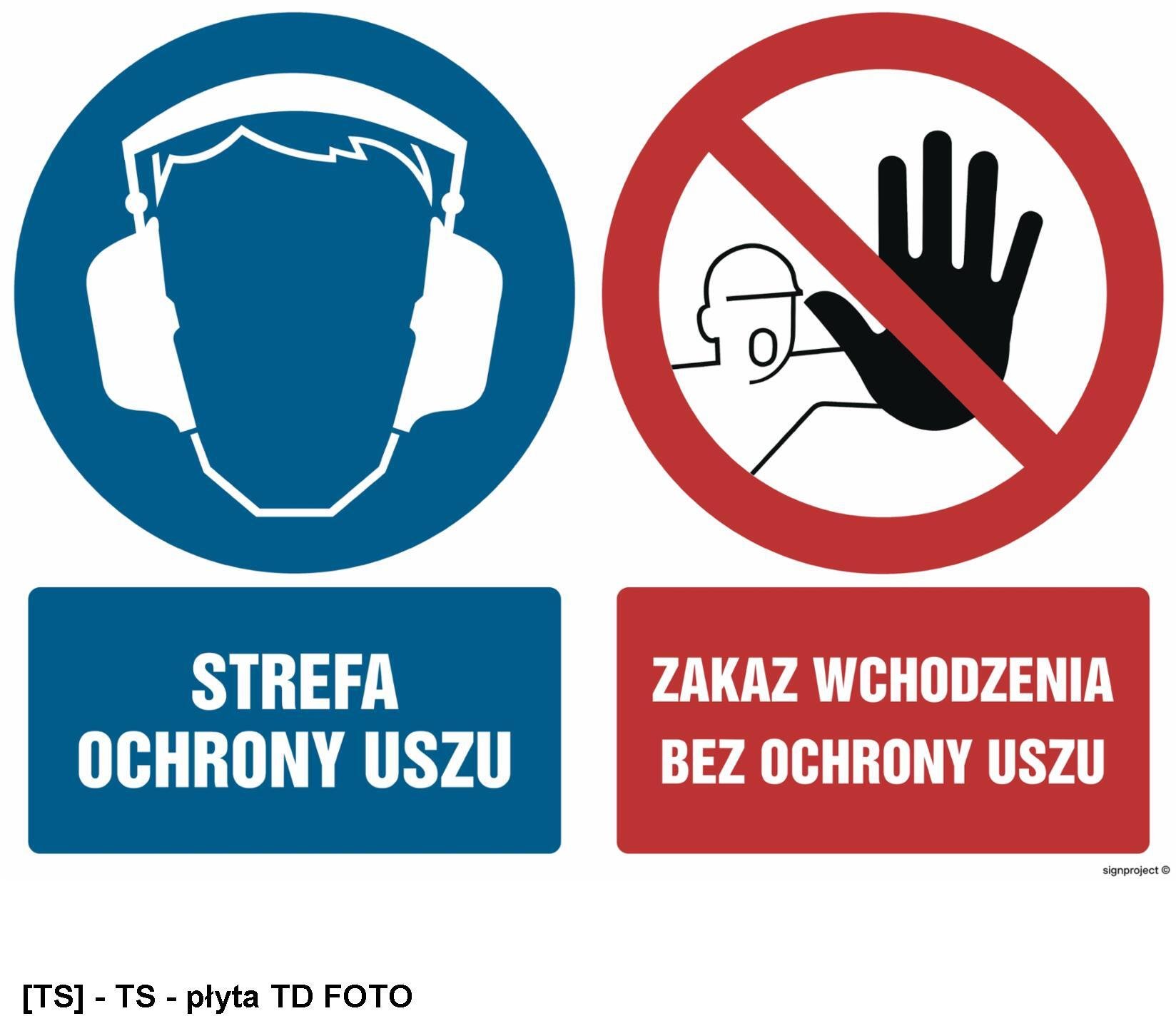 TD Systems GM029 - Strefa ochrony uszu No entry without ear protection 300x225