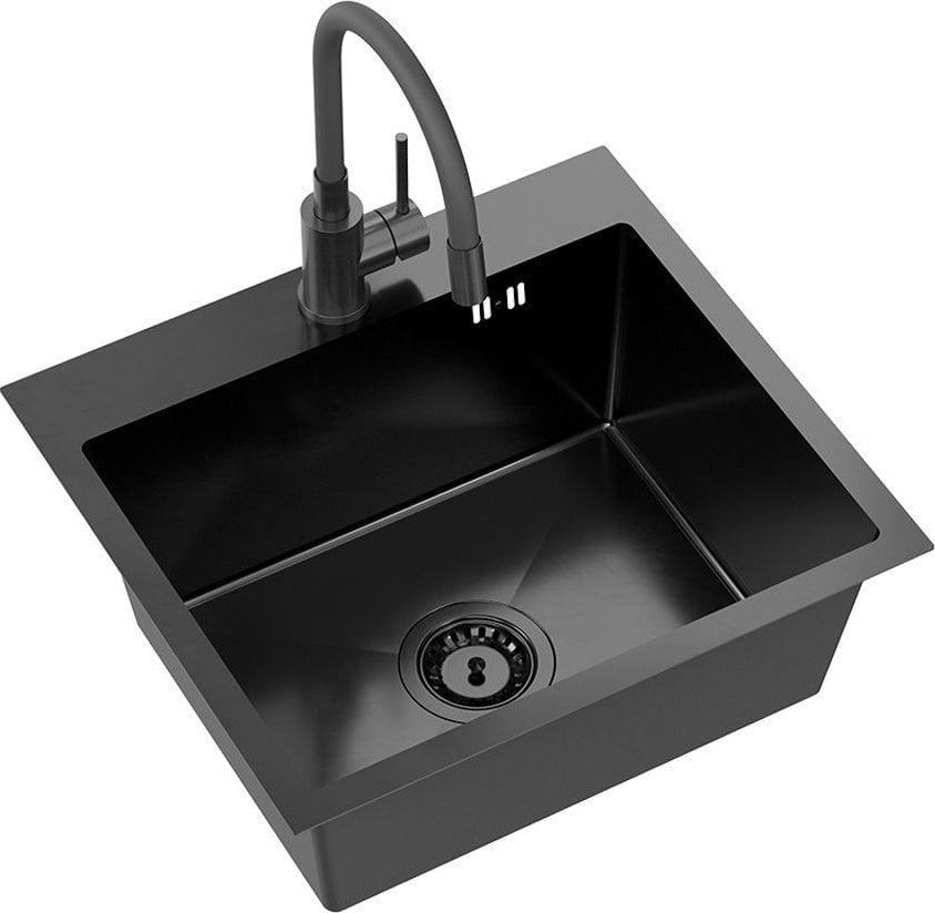 Zlewozmywak Quadron Zlewozmywak stalowy LUKE 100 Czarny