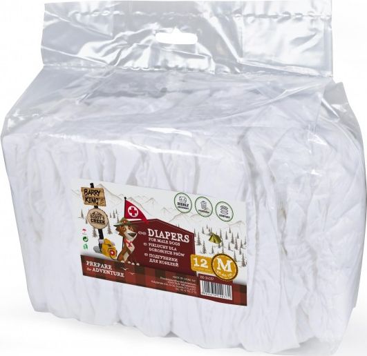 Barry King Pieluchy dla psów, M, obwód pasa 46-60 cm, 12 szt.