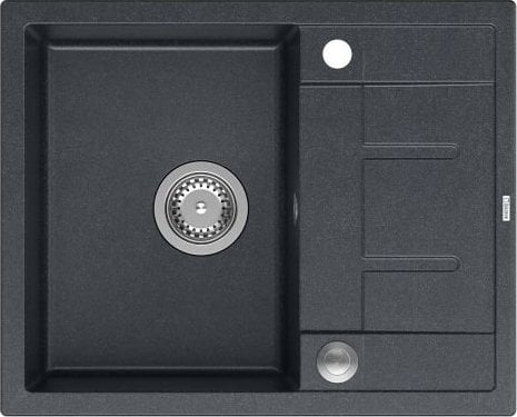 Zlewozmywak GraniteQ MORGAN 116 GraniteQ zlewozmywak black diamond z syfonem Push To Open stal szlachetna 1-komorowy z/o + zaczepy 4 szt