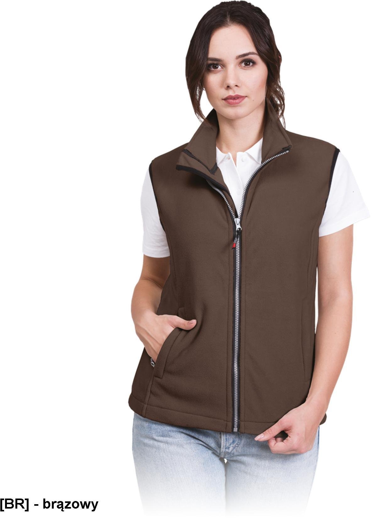 Reis VHONEY-L bezrękawnik damski z polaru, kołnierz ze stójką - brązowy M