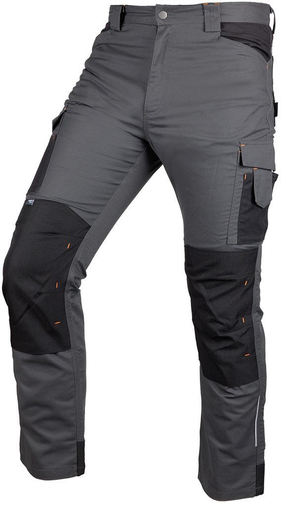 Spodnie robocze Mix&Match, Canvas, wzmocnienia z Cordury, szaro-czarne, rozmiar M