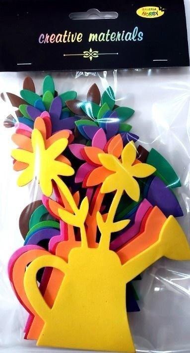 Kwiatki w konewce z pianki 9,5x12cm 9szt