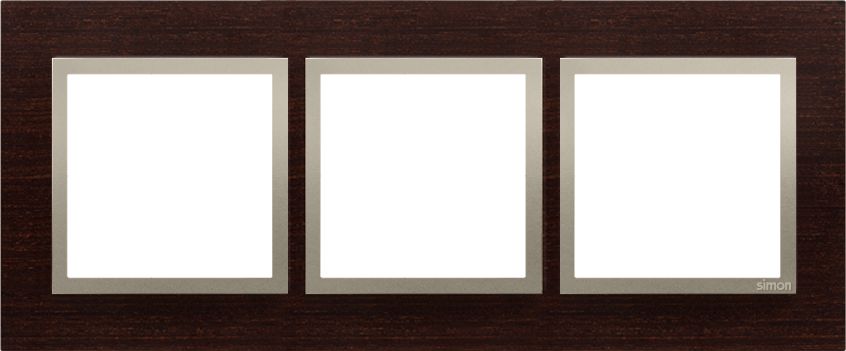 Kontakt-Simon Ramka potrójna Simon 54 Nature drewniana złoty/wenge (DRN3/85)