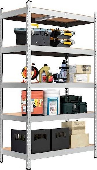 Springos Regał metalowy z 5 półkami 205x120x45 cm 1000kg do garażu, piwnicy UNIWERSALNY