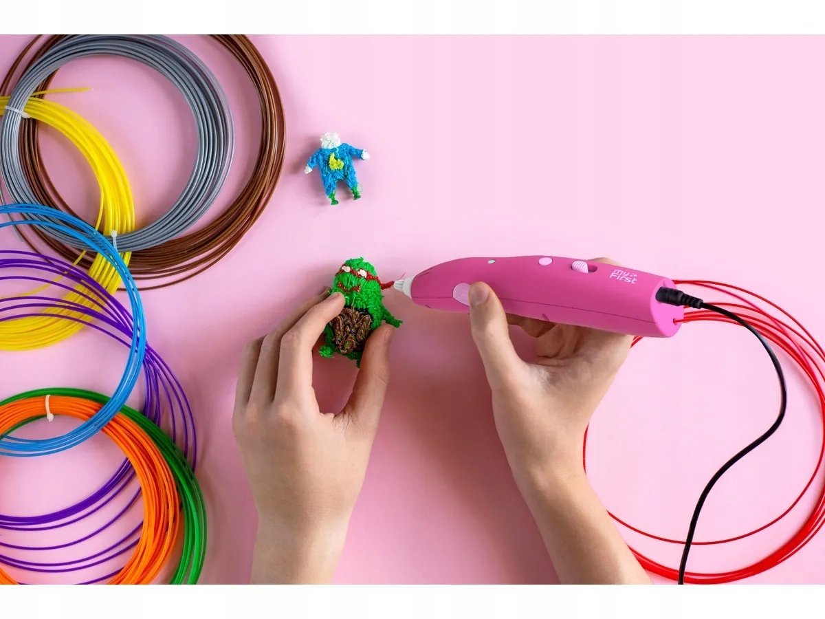 myFirst 3dPen Make Creator Kit - kreatywny zestaw 3D, zawiera długopis 3dPen Make, 3 zestawy tematyczne, 3 ruchome modele i wkłady PCL (red)