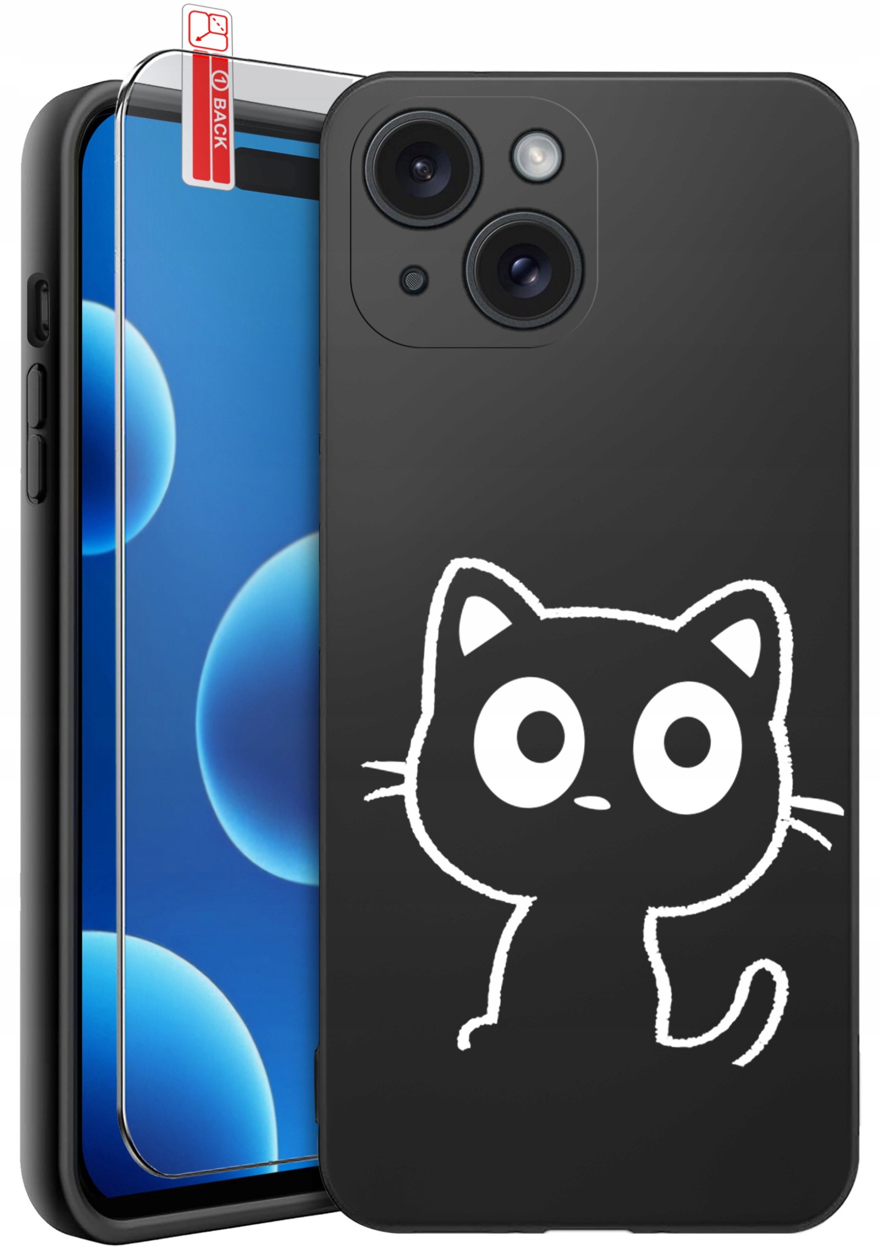 ETUI do iPhone 15 | WZORY | SILIKONOWE MATT CASE + SZKŁO 9H