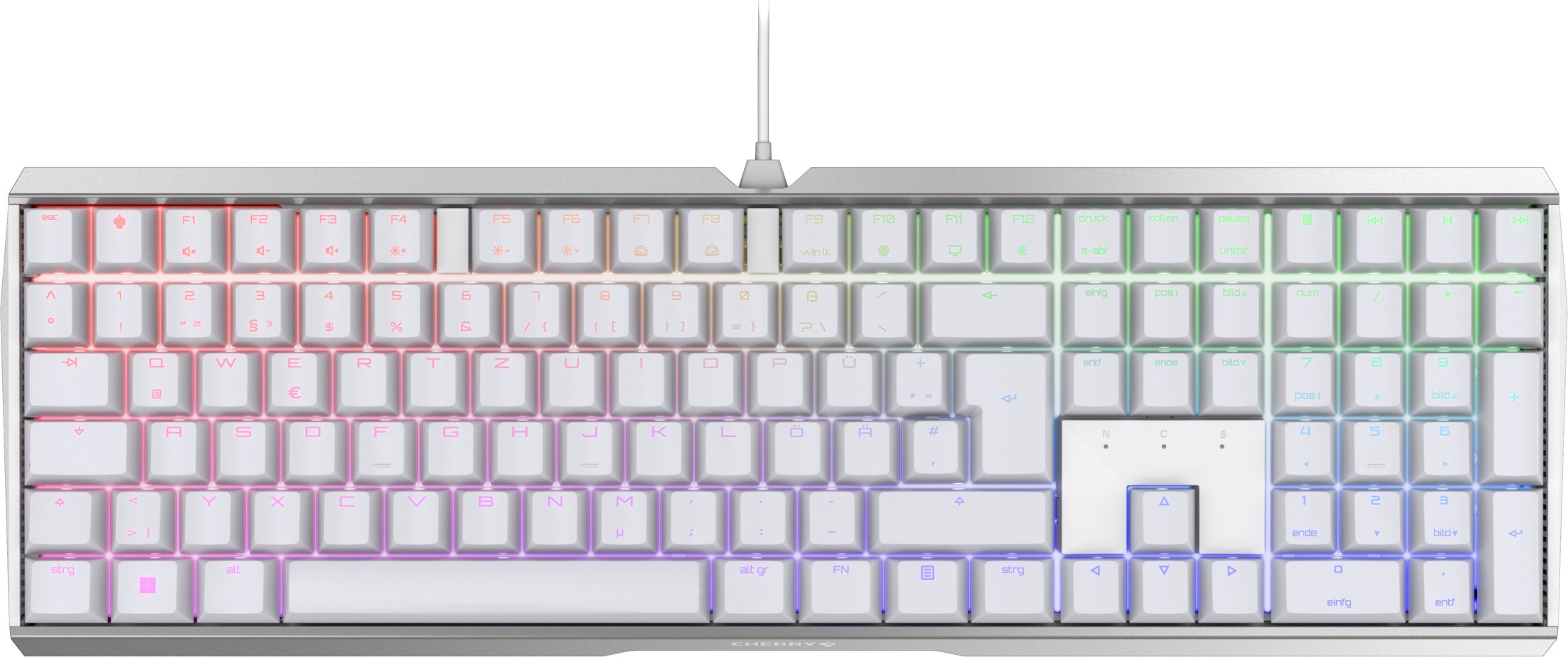 Klawiatura Cherry MX 3.0S RGB klawiatura USB QWERTZ niemiecki Biały
