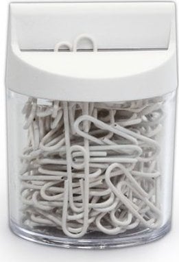 Victory Office Product SPINACZE BIUROWE VICTORY OFFICE 28MM 100 SZT. OKRĄGŁE POWLEKANE BIAŁE POJEMNIK MAGNETYCZNY