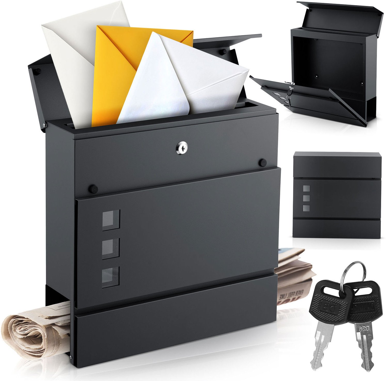 Skrzynka na listy 37x37x10,5 cm antracyt HM-863