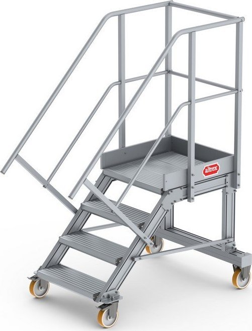 Lero Aluminiowy podest roboczy jezdny (wys. 98 cm, 4 stopnie, 4 koła)