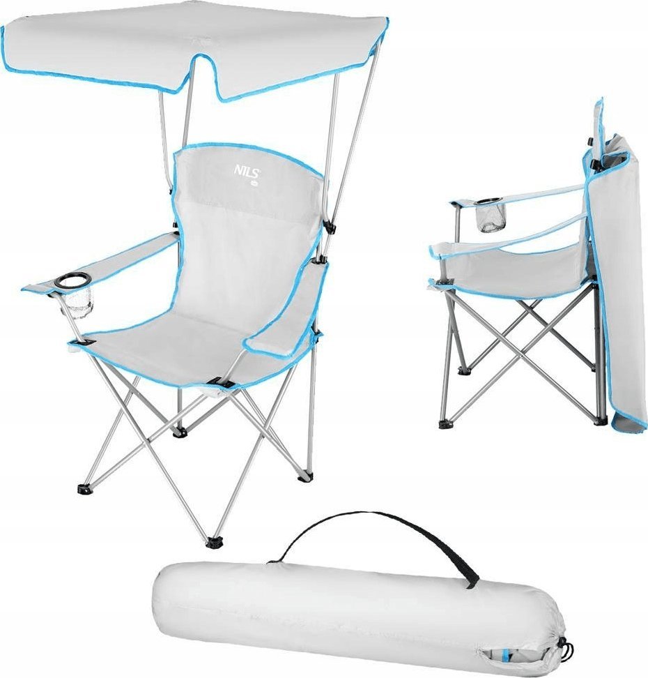 Nils Extreme NC3087 SZARE KRZESŁO TURYSTYCZNE Z DASZKIEM NILS CAMP