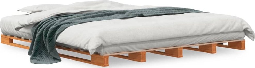 vidaXL Łóżko z palet, woskowy brąz, 180x200 cm, lite drewno sosnowe