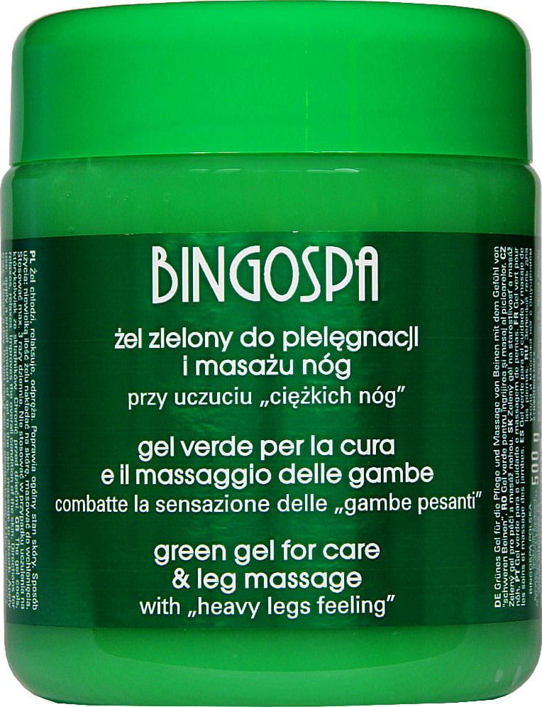 BingoSpa Żel zielony do pielęgnacji i masażu nóg 500 ml BINGOSPA