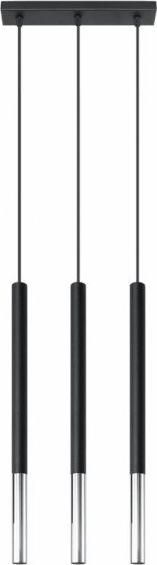 Lampa wisząca Sollux Lampa wisząca MOZAICA 3L czarny/chrom