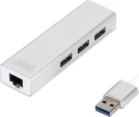 HUB USB Digitus 1x RJ-45 + 3x USB-A 3.0 (DA-70250-1)