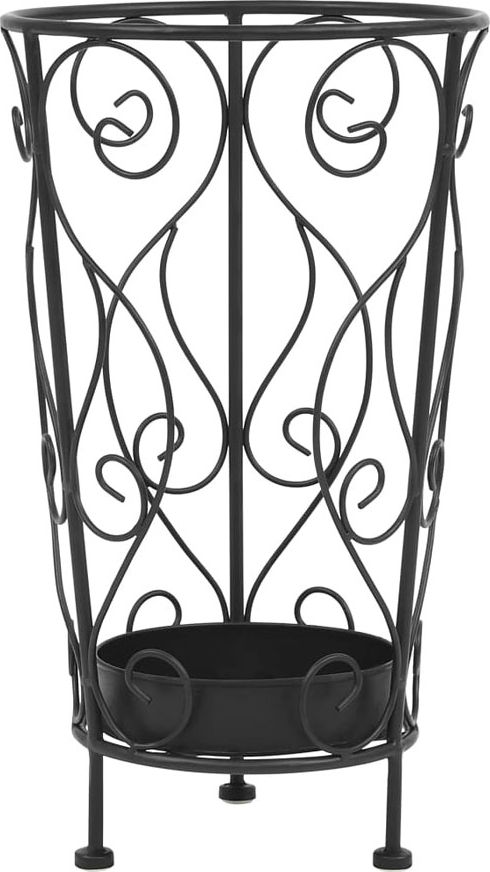 Elior Czarny metalowy stojak na parasole w stylu vintage - Selvis