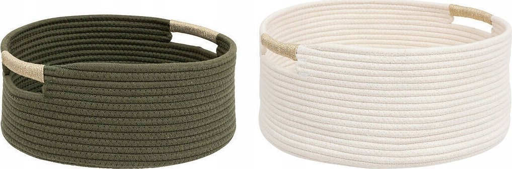 Atmosphera Kosze do przechowywania z bawełnianej plecionki TROPICAL, 2 sztuki
