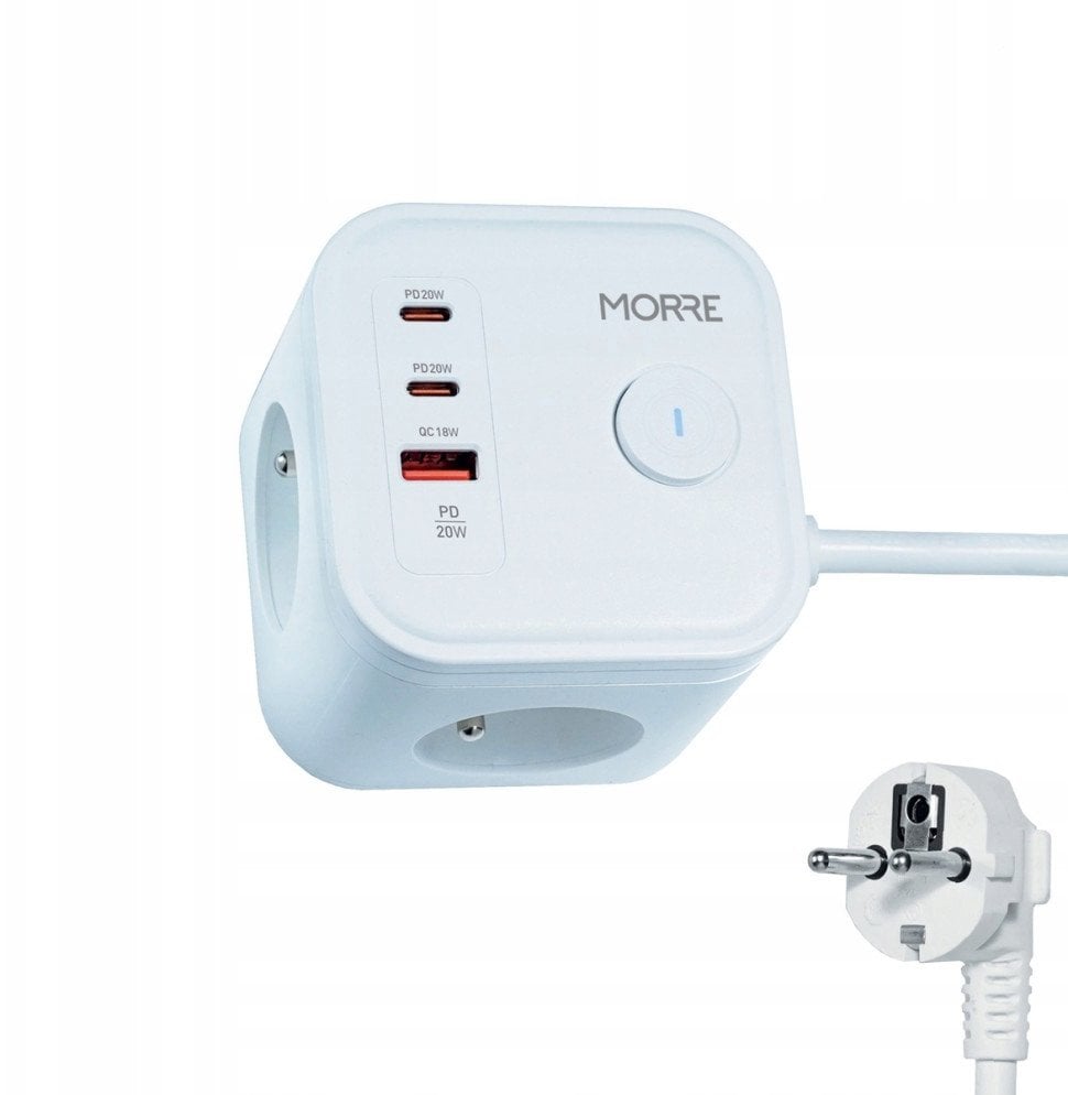 MORRE KOSTKA ZASILAJĄCA 3G, 2xUSB, USB-C 1,5m