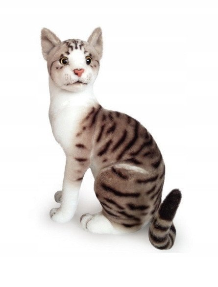 Kot siedzący białoszary 30cm 32447