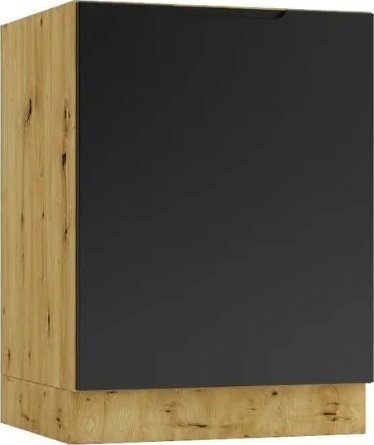 Stolkar Szafka kuchenna stojąca ISABEL D60 P/L czarny mat/dąb artisan STOLKAR