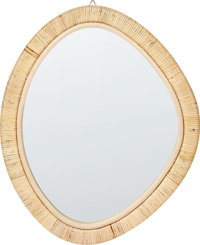 Beliani Lustro ścienne rattanowe 50 x 60 cm jasne ZAATARI