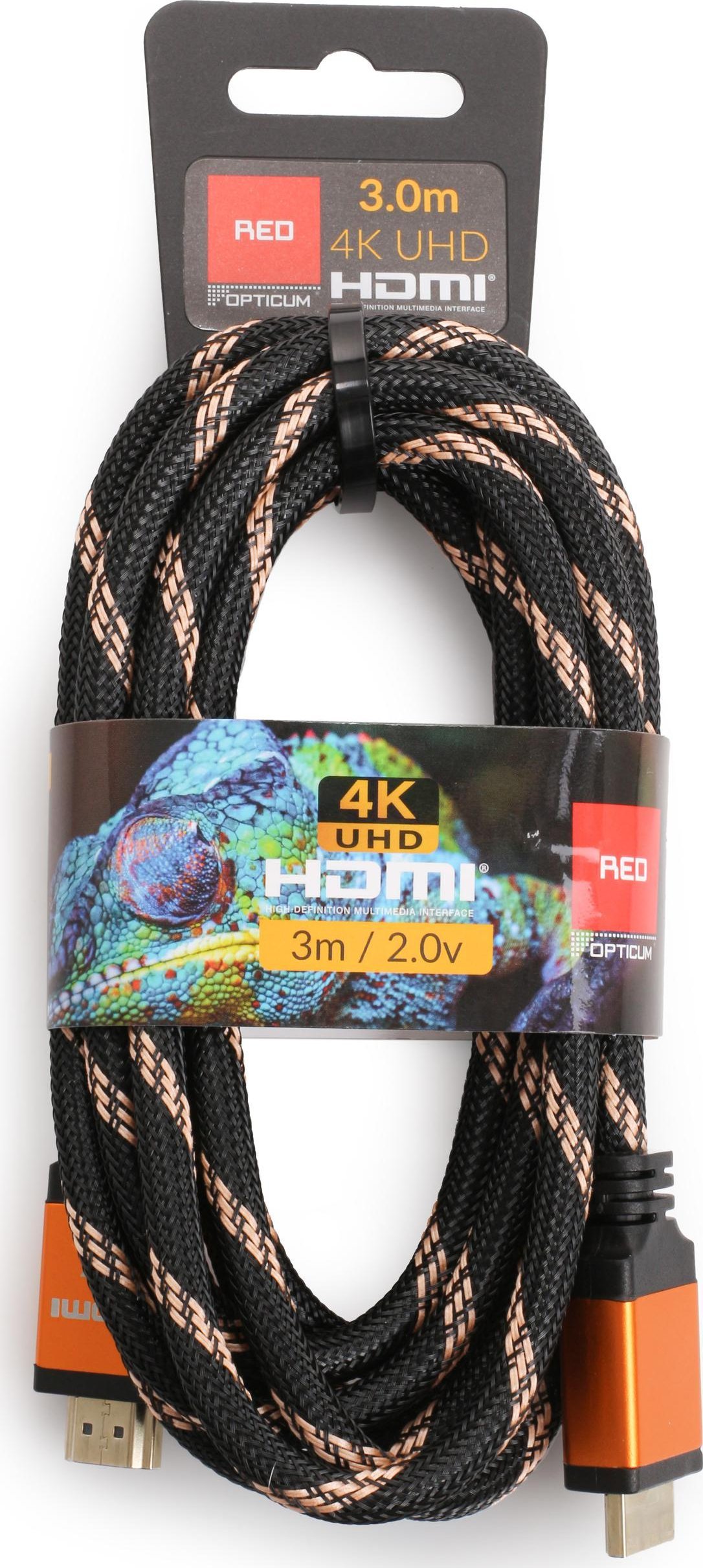 Kabel Opticum HDMI - HDMI 3m pomarańczowy (27950)