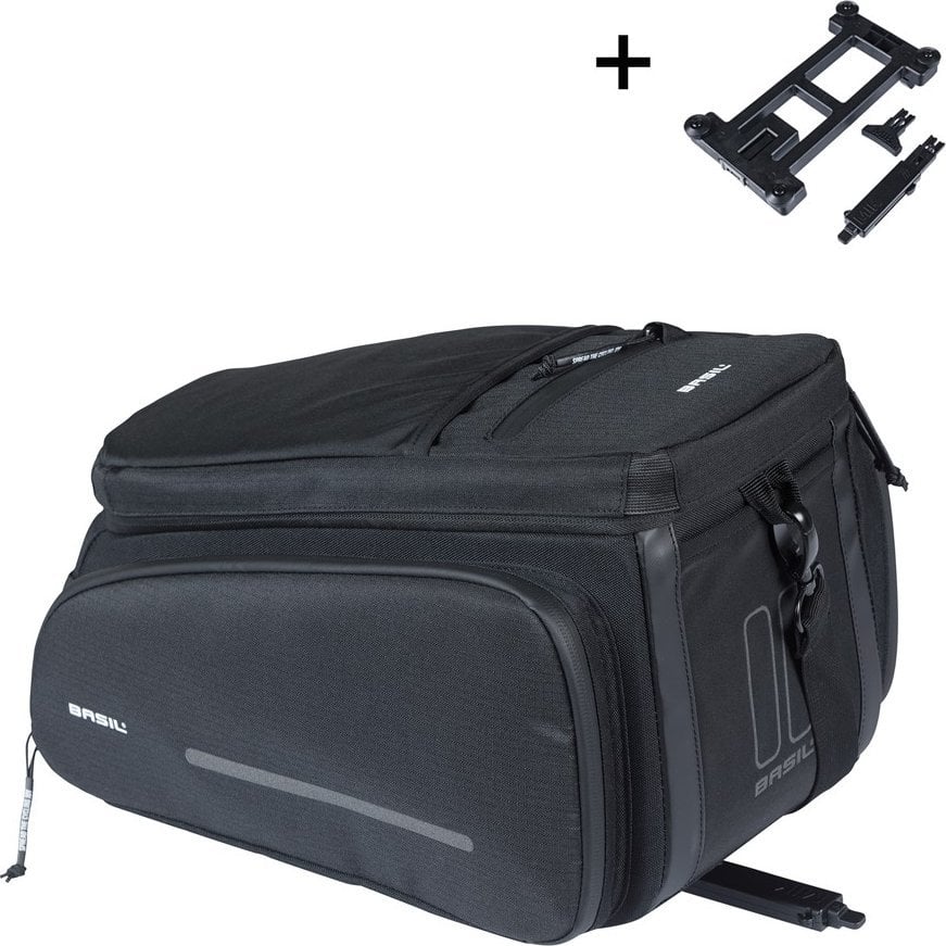 Torba na bagażnik BASIL MOV TRUNK BAG, MIK z adapterem do mocowania, 10-26L, Wodoodporna, Black (NEW 2025)