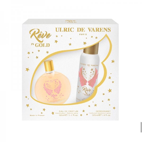 Set Ulric De Varens: Reve In Gold, Eau De Parfum, For Women, 50 ml + Reve In Gold, Deodorant Spray, For Women, 125 ml For Women