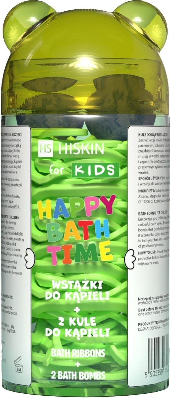 HISKIN for Kids Happy Bath Time Wstążki do kąpieli + 2 Kule do kąpieli - Miś