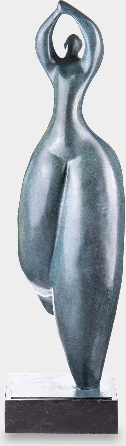 rzezbyzbrazu Kobieta z Rękami Splecionymi nad Głową Modernistyczna Rzeźba z Brązu Patynowana