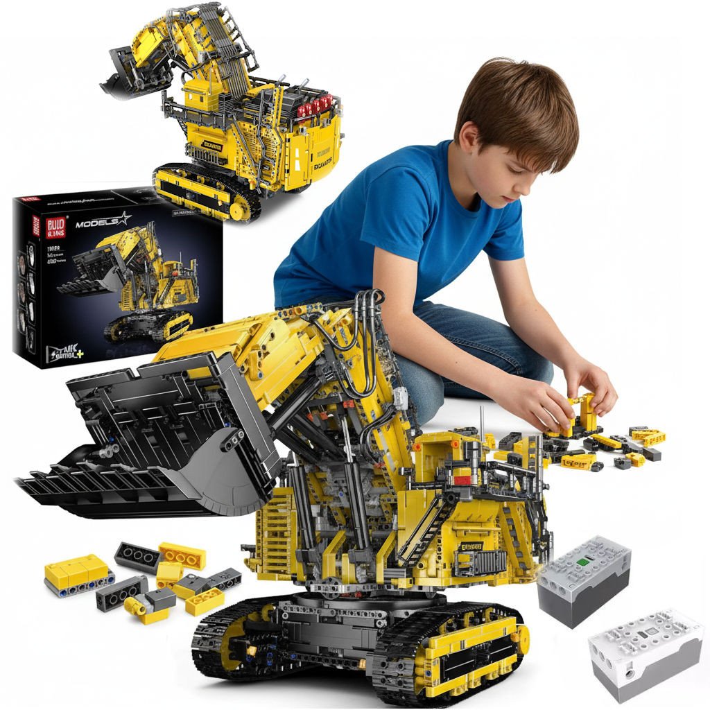 Coil klocki konstrukcyjne zestaw 4767 el. elementów koparka obrotowa gąsienicowa zdalnie sterowana