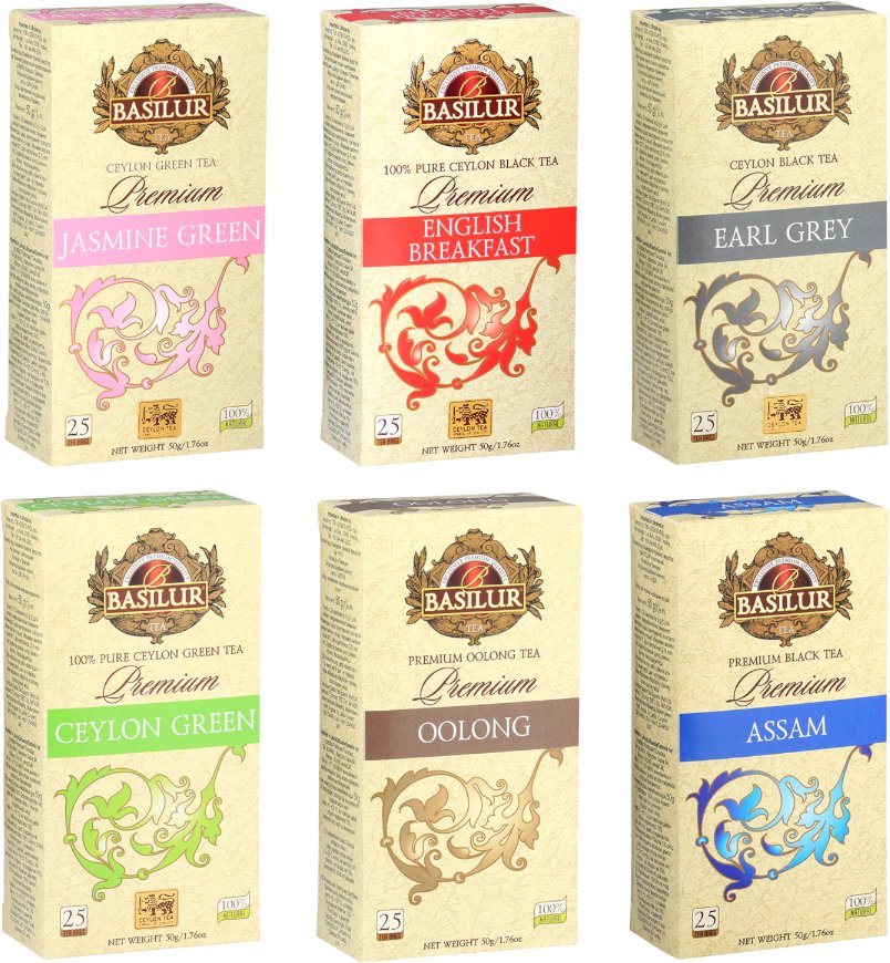 Zestaw Herbat Premium BASILUR 6x 50g 150 saszetek