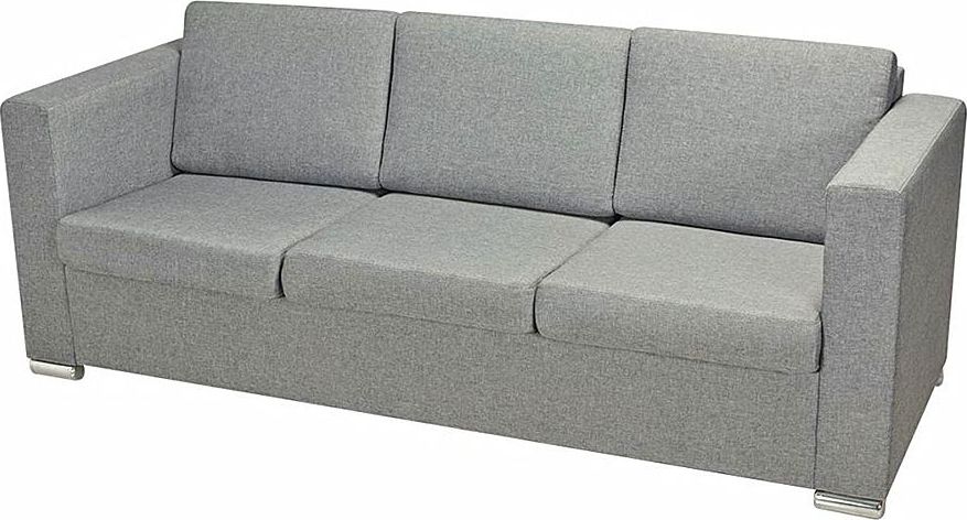 Elior Trzyosobowa jasnoszara sofa loftowa - Sigala 3Q