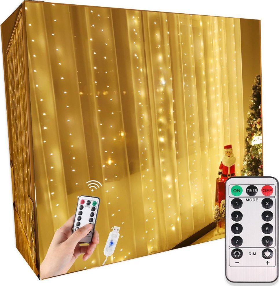 Lampki choinkowe Sternhoff 300 LED białe ciepłe