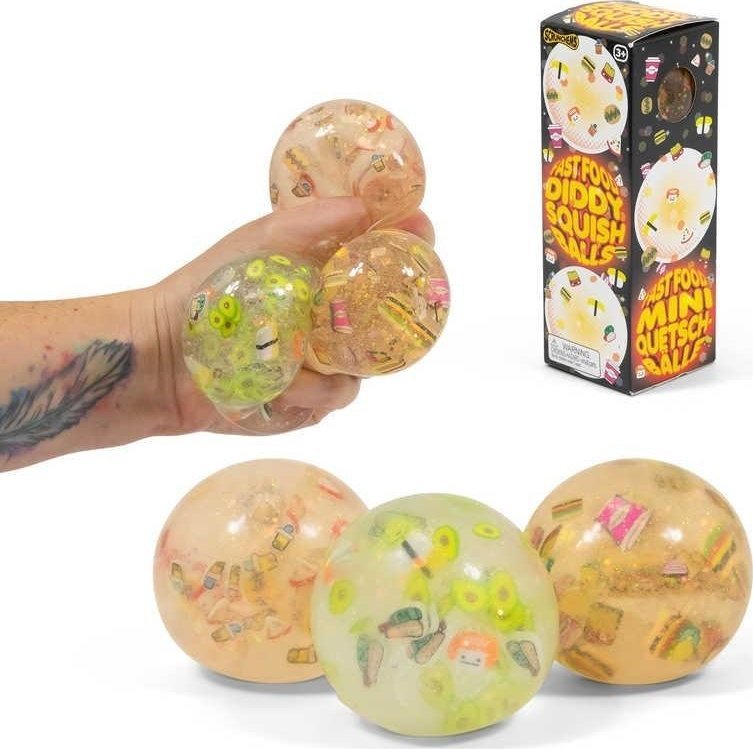 Zestaw trzech piłeczek antystresowych Fast Food