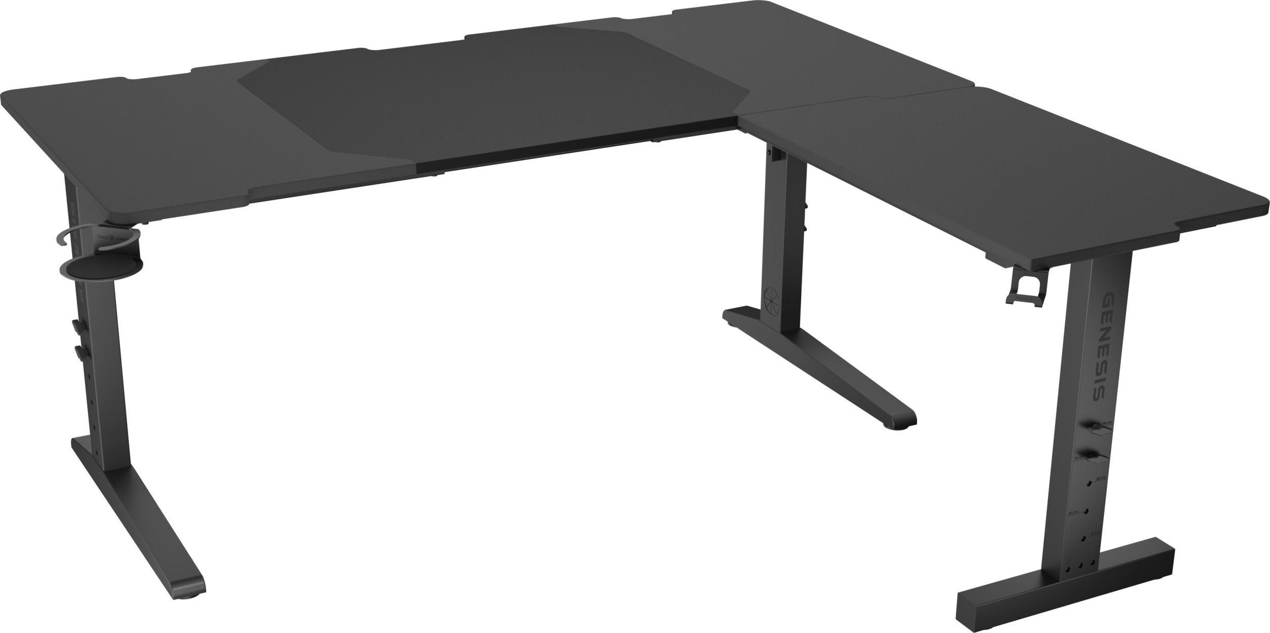 Biurko Genesis Holm Modular 160 Corner Czarne 160 cmx75 cm