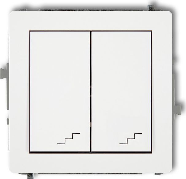 Karlik Łącznik Deco podwójny schodowy biały mat (25DWP-33)