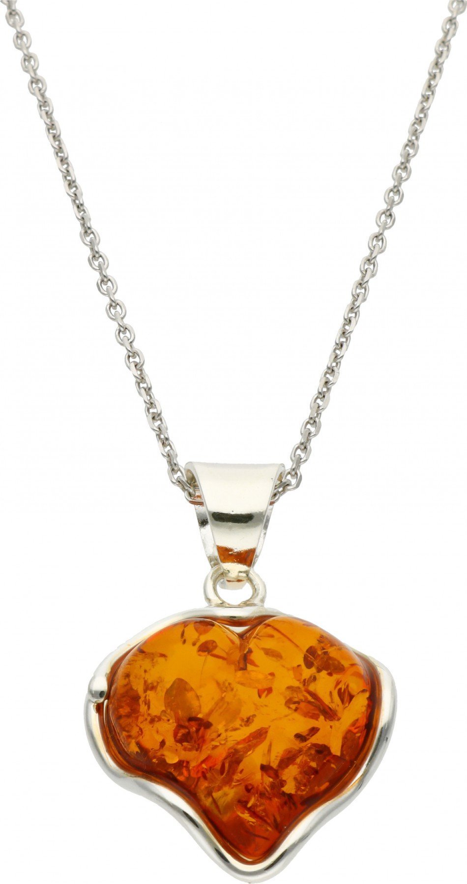 Rosanto Srebrna zawieszka w kształcie serca z bursztynem bałtyckim 925
