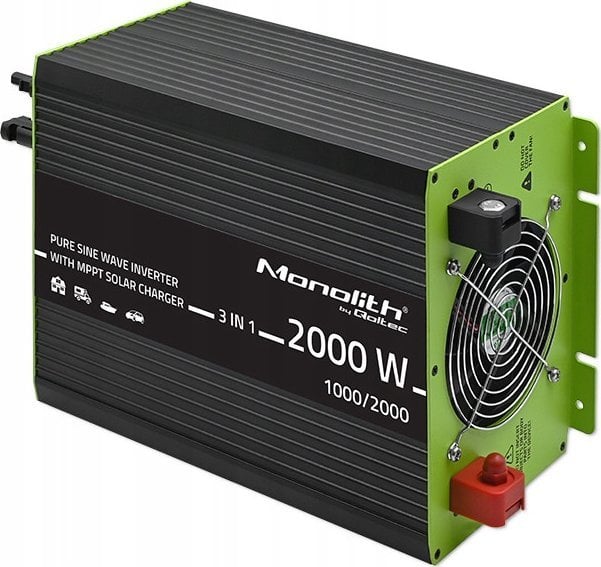 UPS Qoltec Przetwornica Qoltec solarna Monolith 3w1 z funkcją ładowania AC | MPPT | UPS | ATS | 1000W | 2000W | 12V na 230V | Czysty Sinus