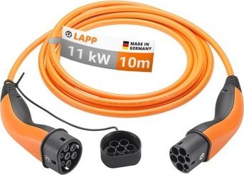 Kabel do ładowania Typu 2, do 11 kW, 10 m, pomarańczowy - Długość kabla 10 m